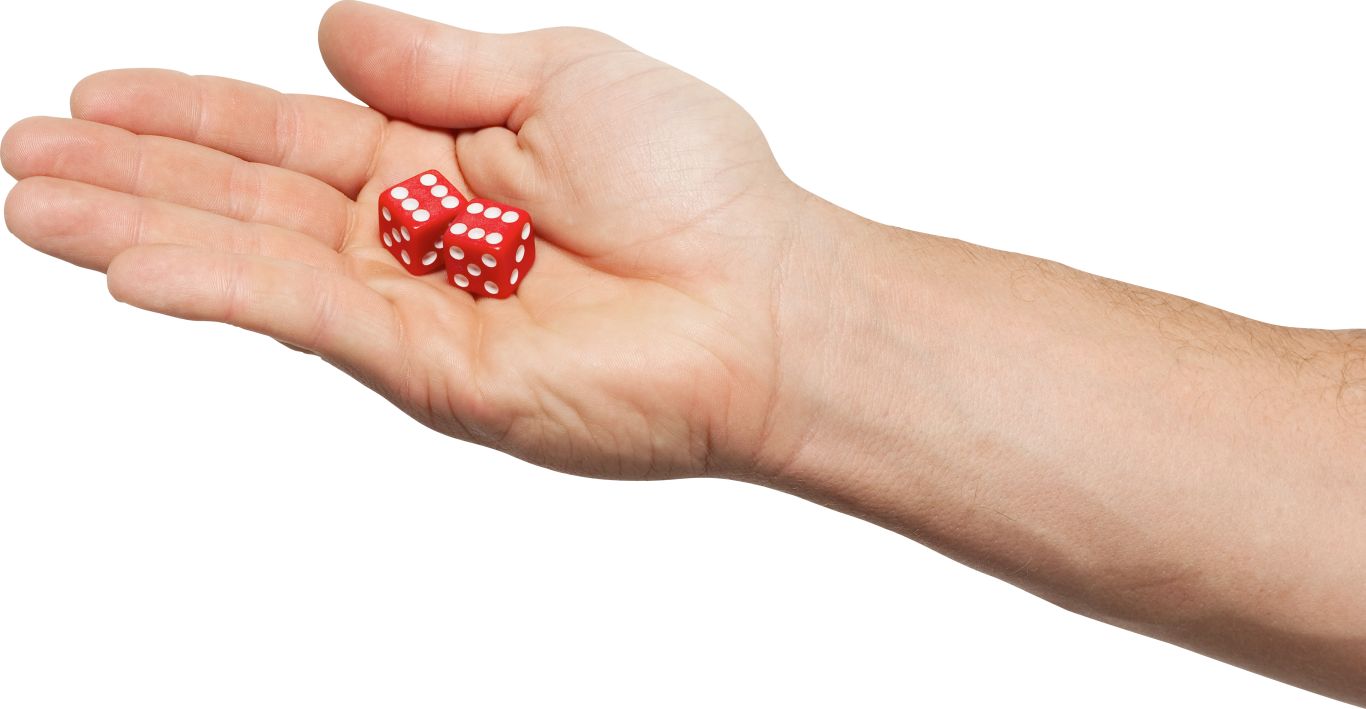 Dice in hand PNG    图片编号:54770