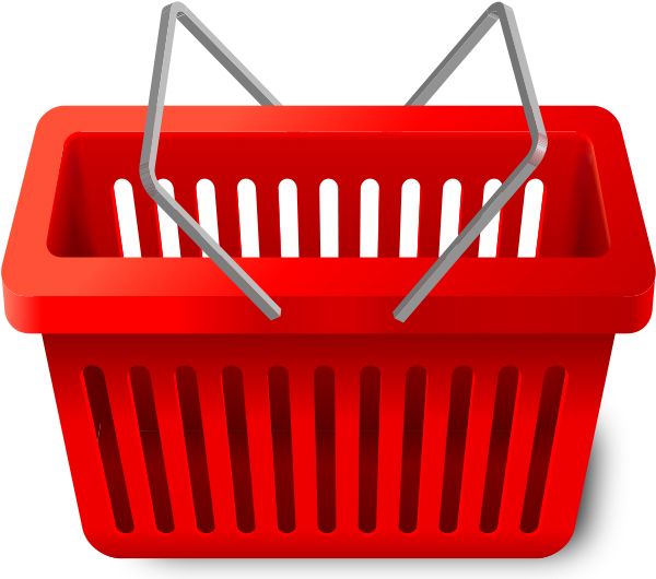 Red shopping cart PNG    图片编号:104392