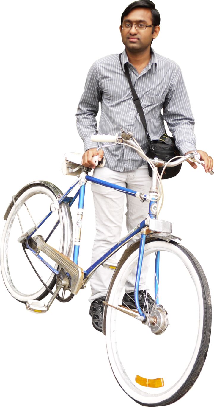 Man with bicycle PNG image    图片编号:5379