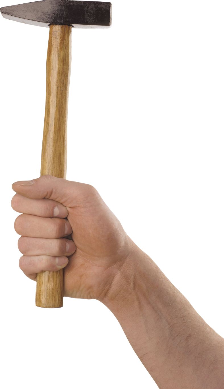 Hammer in hand PNG image    图片编号:3887