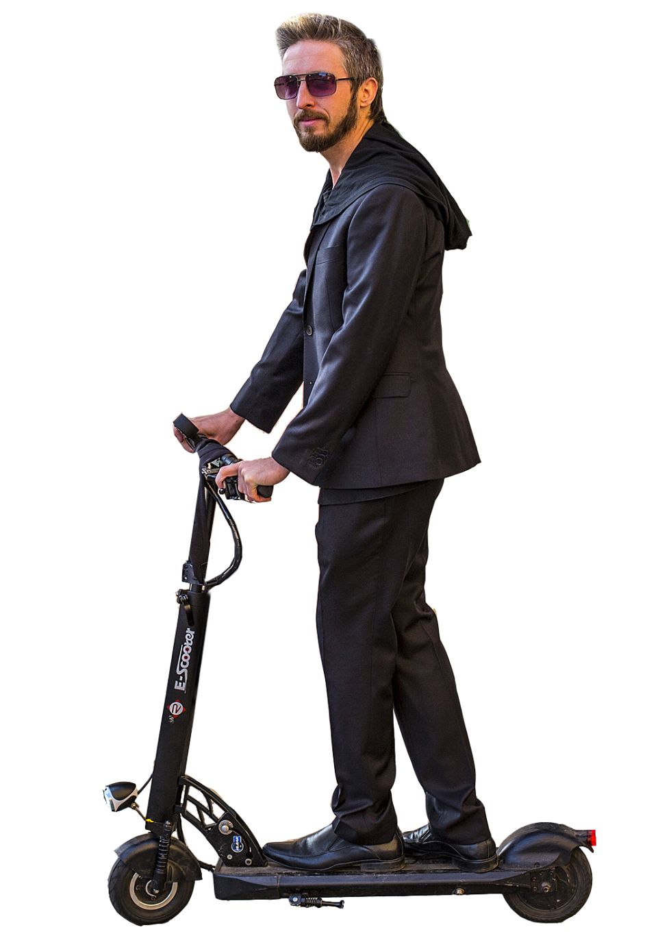 Man on electric scooter PNG    图片编号:105931