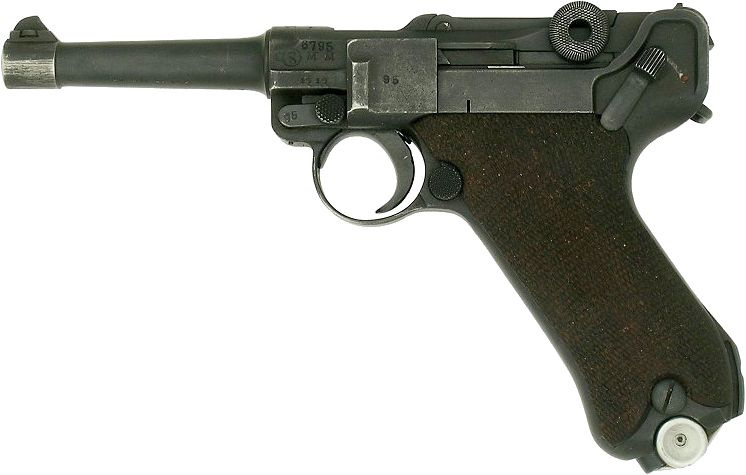 Luger german handgun PNG image    图片编号:1383