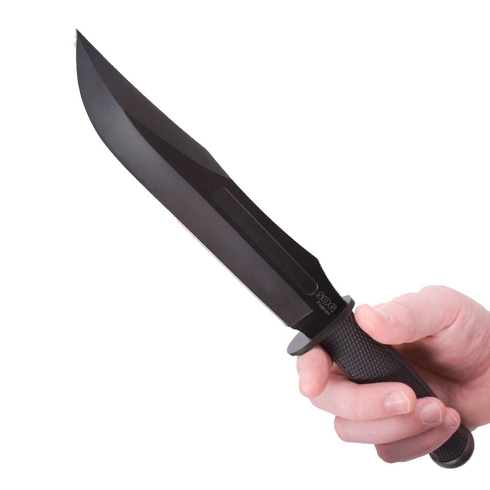 tactical black knife in hande PNG image    图片编号:1515