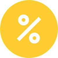 黄色圆形图标百分比PNG透明背景免抠图元素 16图库网编号:40440