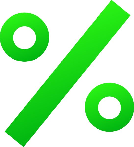 绿色百分比图标 PNG透明背景免抠图
