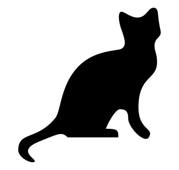 猫缺剪影坐着PNG透明背景免抠图元素 16图库网编号:50490