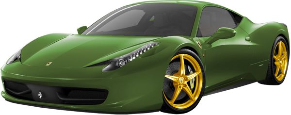 绿色法拉利汽车PNG透明背景免抠图元素 素材中国编号:10645