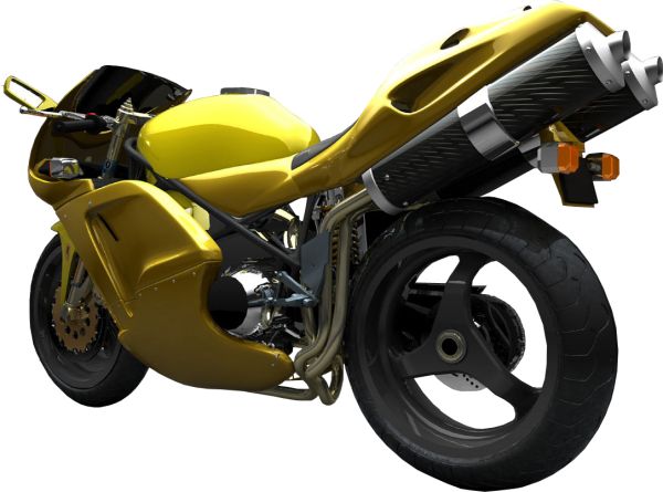 黄色moto PNG透明背景免抠图元素 16图库网编号:3175