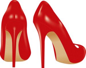 红色女鞋PNG透明背景免抠图元素 素材中国编号:7439