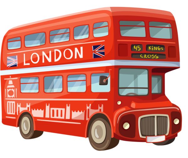 英国伦敦巴士 PNG透明元素免抠图素材 16素材网编号:89841