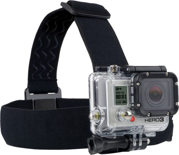 带头带的GoPro相机PNG透明背景免抠图元素 16图库网编号:10005