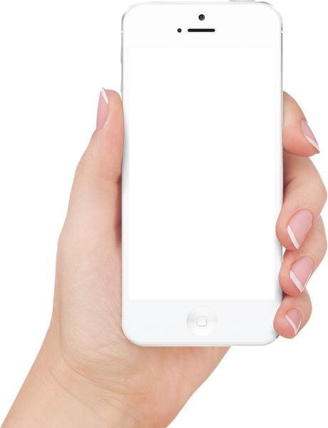 白色Iphone在手透明PNG免抠图透明