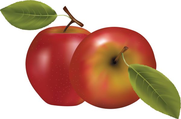 两个红苹果 PNG免抠图透明素材 普贤居素材编号:12451