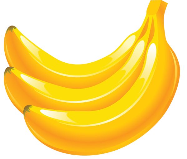 3个黄香蕉PNG透明背景免抠图元素 16图库网编号:104272