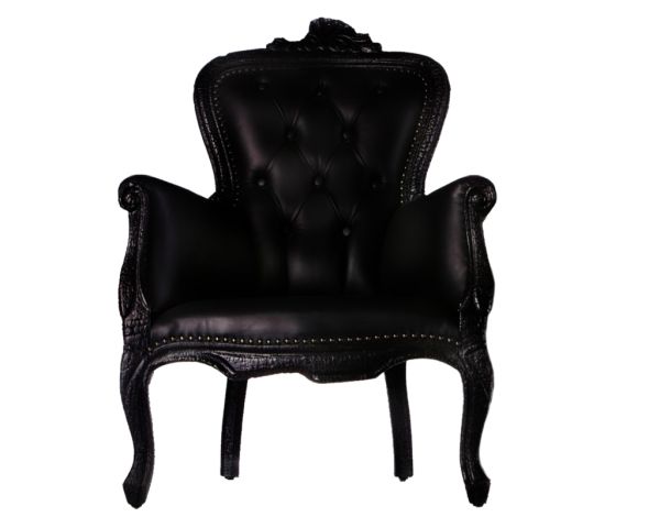 黑色扶手椅PNG透明背景免抠图元素 素材中国编号:7074