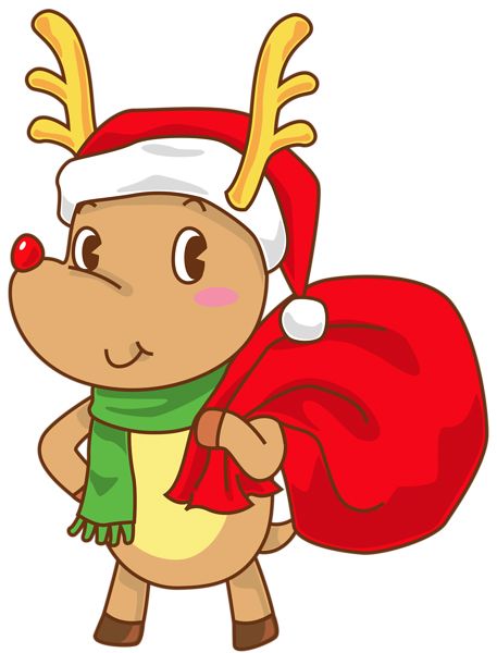 圣诞老人的驯鹿 PNG透明背景免抠图元素 16图库网编号:94907