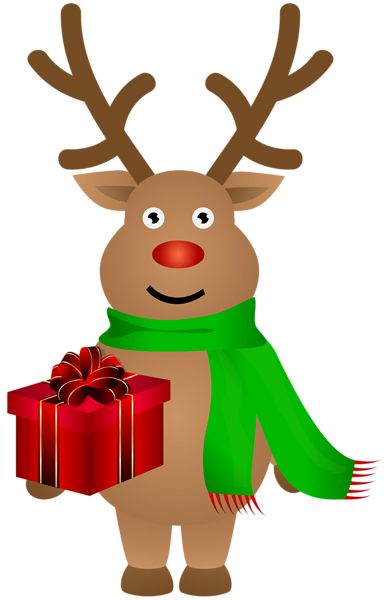 圣诞老人的驯鹿 PNG透明背景免抠图元素 16图库网编号:94910