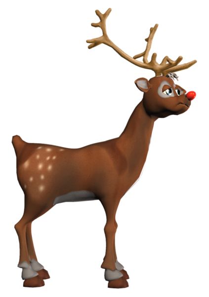 圣诞老人的驯鹿 PNG透明背景免抠图元素 素材中国编号:94894