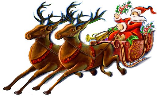 圣诞老人的驯鹿 PNG透明背景免抠图元素 16图库网编号:94962