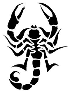 蝎子纹身剪影PNG透明背景免抠图元素 素材中国编号:12137