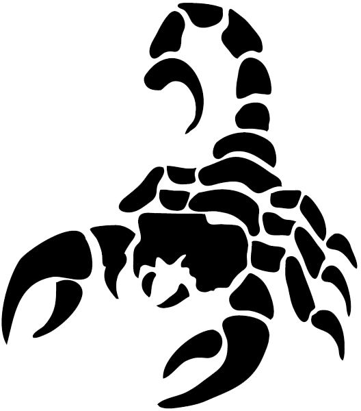 蝎子纹身剪影PNG透明元素免抠图素材 16素材网编号:12139