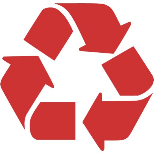 回收红色图标 PNG透明背景免抠图元素 16图库网编号:21696