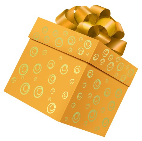 黄色礼盒 PNG透明元素免抠图素材 16素材网编号:100407