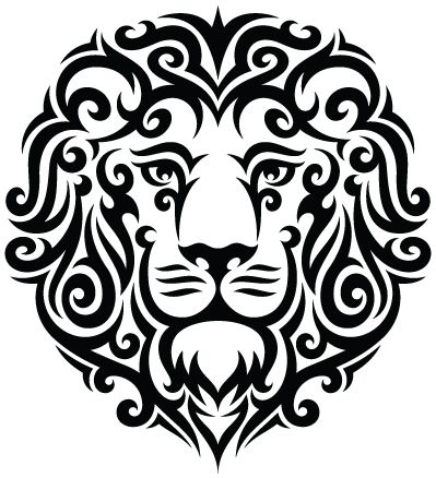 纹身狮子PNG透明背景免抠图元素 素材中国编号:5483