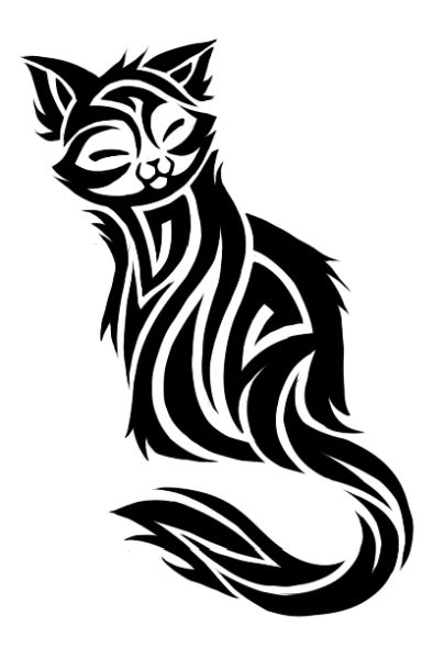 猫纹身PNG免抠图透明素材 普贤居素材编号:5492