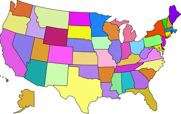 美国地图PNG透明背景免抠图元素 16图库网编号:46486