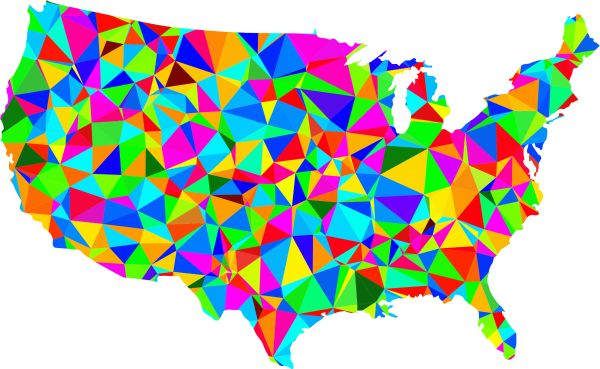 美国地图PNG透明背景免抠图元素 16图库网编号:46492
