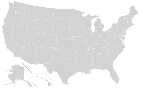 美国地图PNG透明背景免抠图元素 素材中国编号:46482