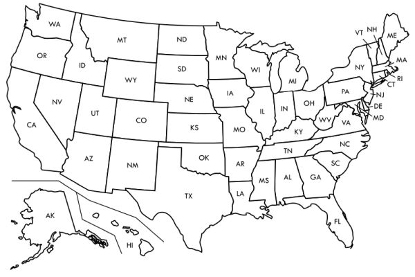 美国地图PNG免抠图透明素材 16设计网编号:46485