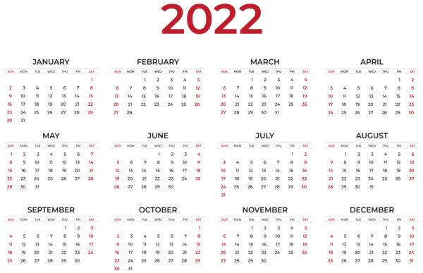 2022年日历PNG透明元素免抠图素材 16素材网编号:104339