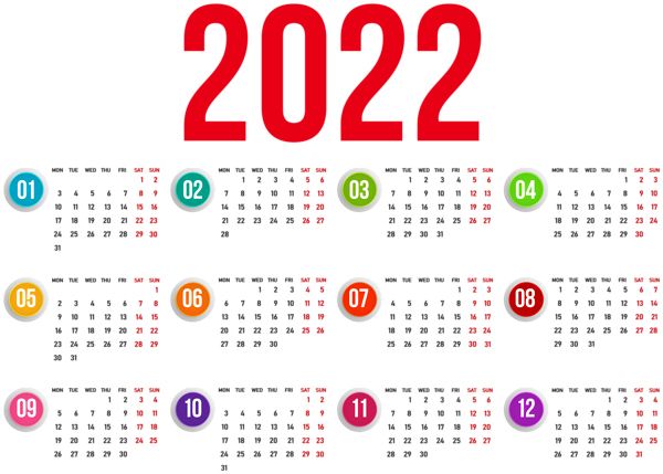 2022年日历PNG透明背景免抠图元素 16图库网编号:104342