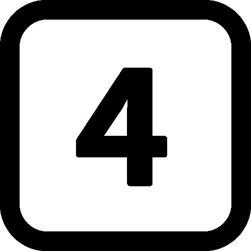 Number 4 PNG透明背景免抠图元素 1