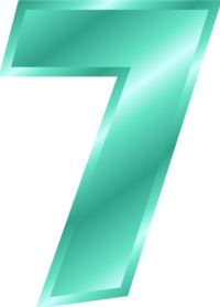 number 7 PNG透明背景免抠图元素 1