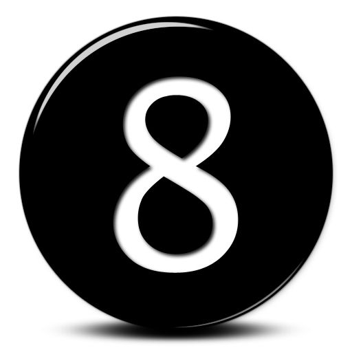 number 8 PNG透明背景免抠图元素 1