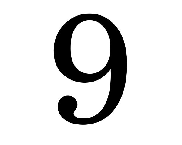 Number 9 PNG透明背景免抠图元素 素材中国编号:19116