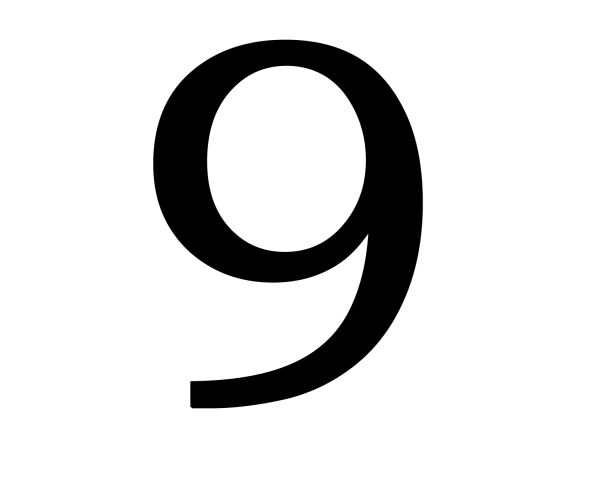 Number 9 PNG透明元素免抠图素材 16素材网编号:19122