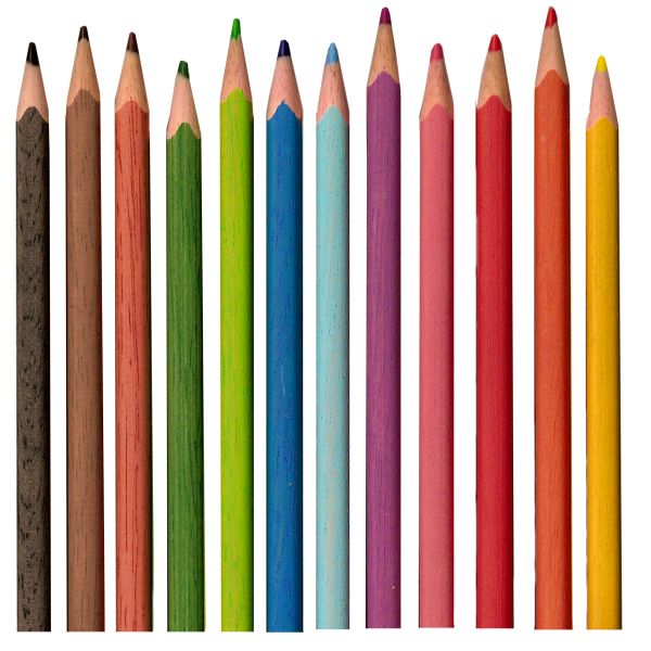 彩色铅笔PNG透明背景免抠图元素 16图库网编号:3859