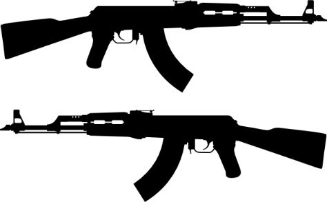 AK-47 siluete PNG透明背景免抠图元素 素材中国编号:15457